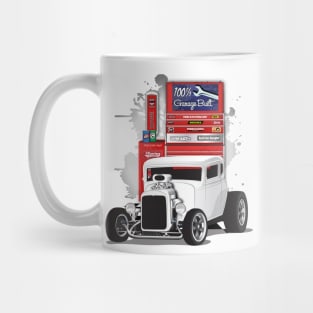 White 1932 Chevy 5 Window Coupe Hot Rod Garage Built Print Mug